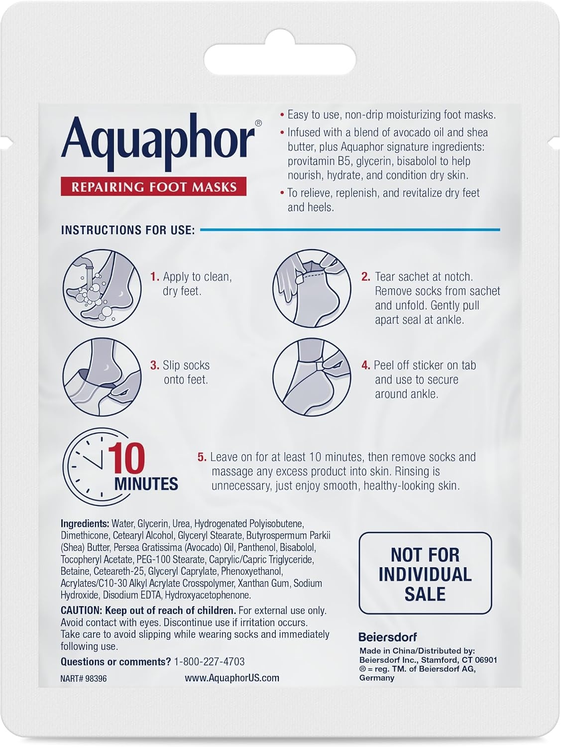 image:imageAquaphor Advanced Therapy Repairing Foot Masks 6 Masks x 07 FL OZPack of 6