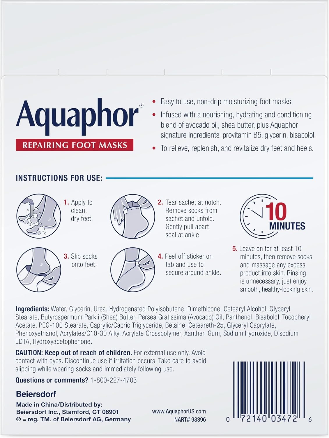 image:imageAquaphor Advanced Therapy Repairing Foot Masks 6 Masks x 07 FL OZPack of 6