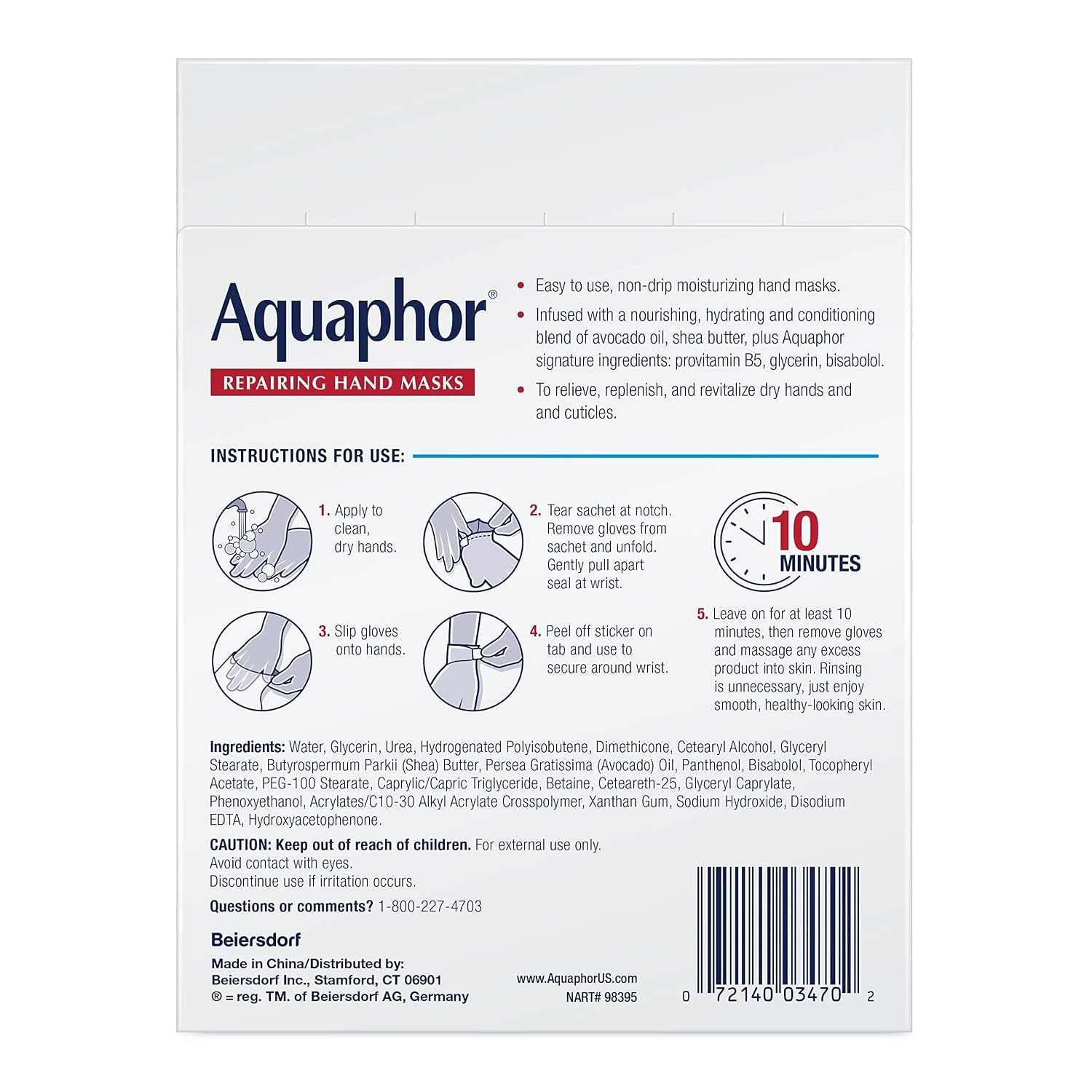 image:imageAquaphor Advanced Therapy Repairing Hand Masks 6 Masks x 07 FL OZ1 Count Pack of 18