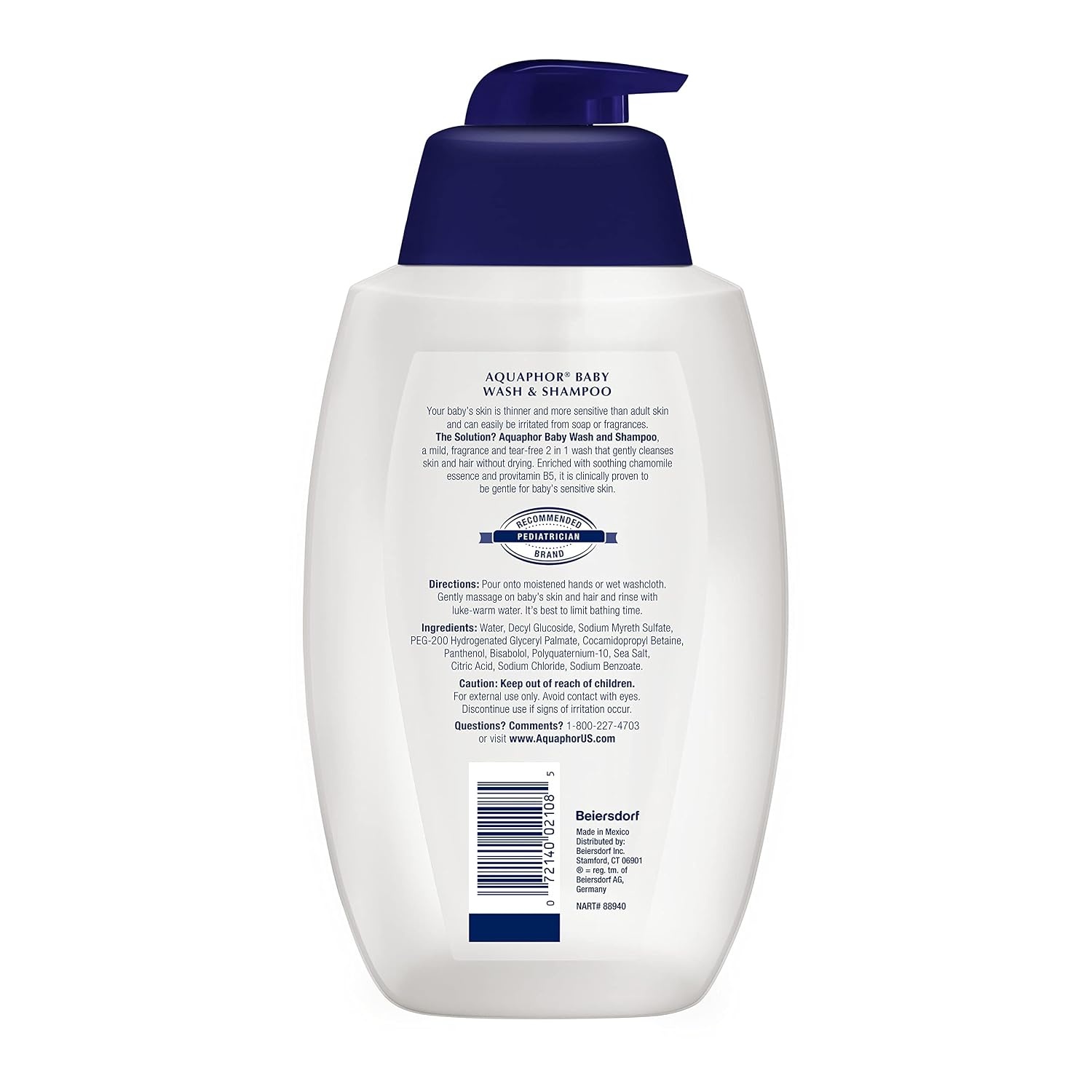 image:imageAquaphor Baby Body Wash and Shampoo Gentle Formula 244 FL OZ254 Fl Oz Pack of 1
