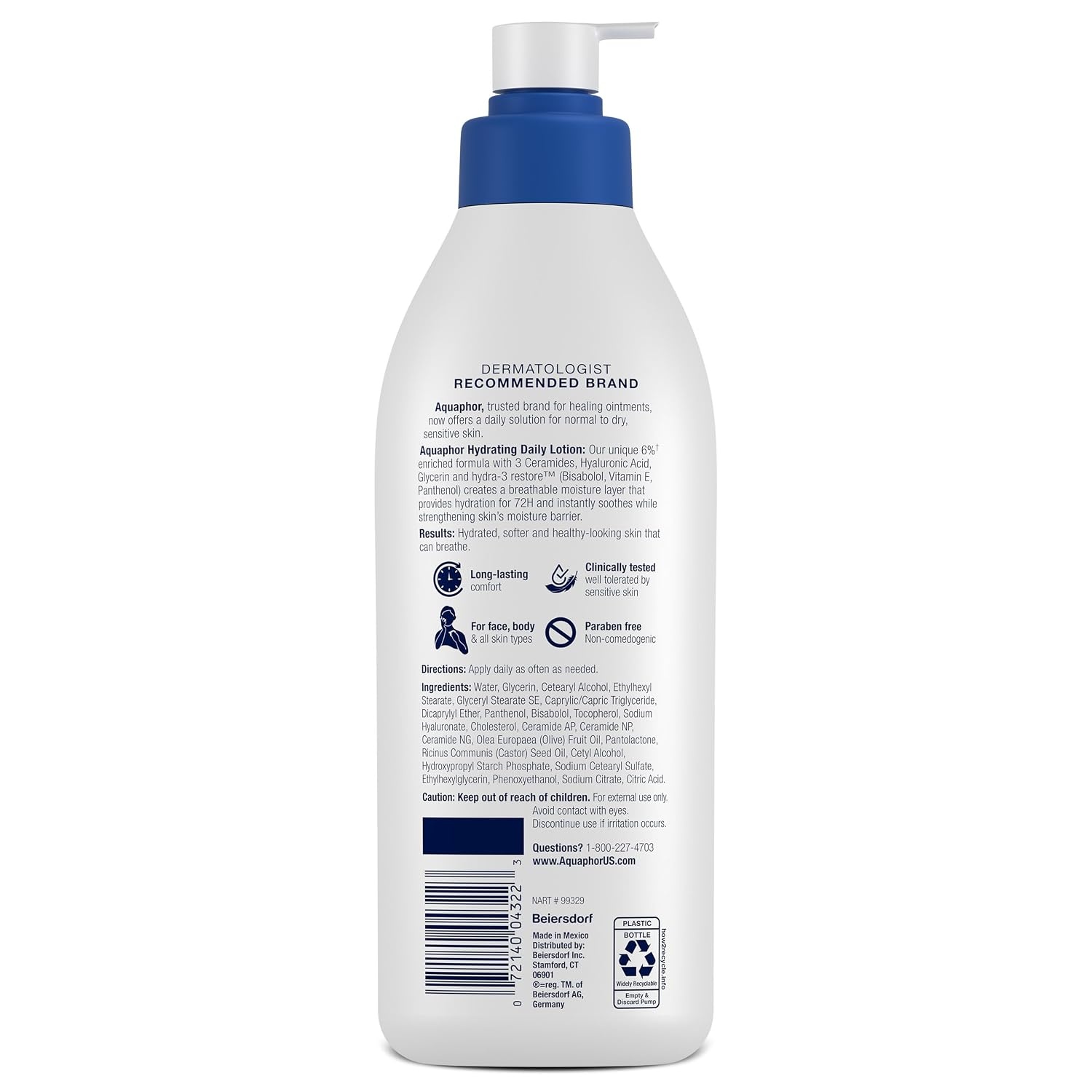 image:imageAquaphor Daily Hydrating Face and Body Lotion Hyaluronic Acid 16 FL OZ16 Fl Oz Pack of 1