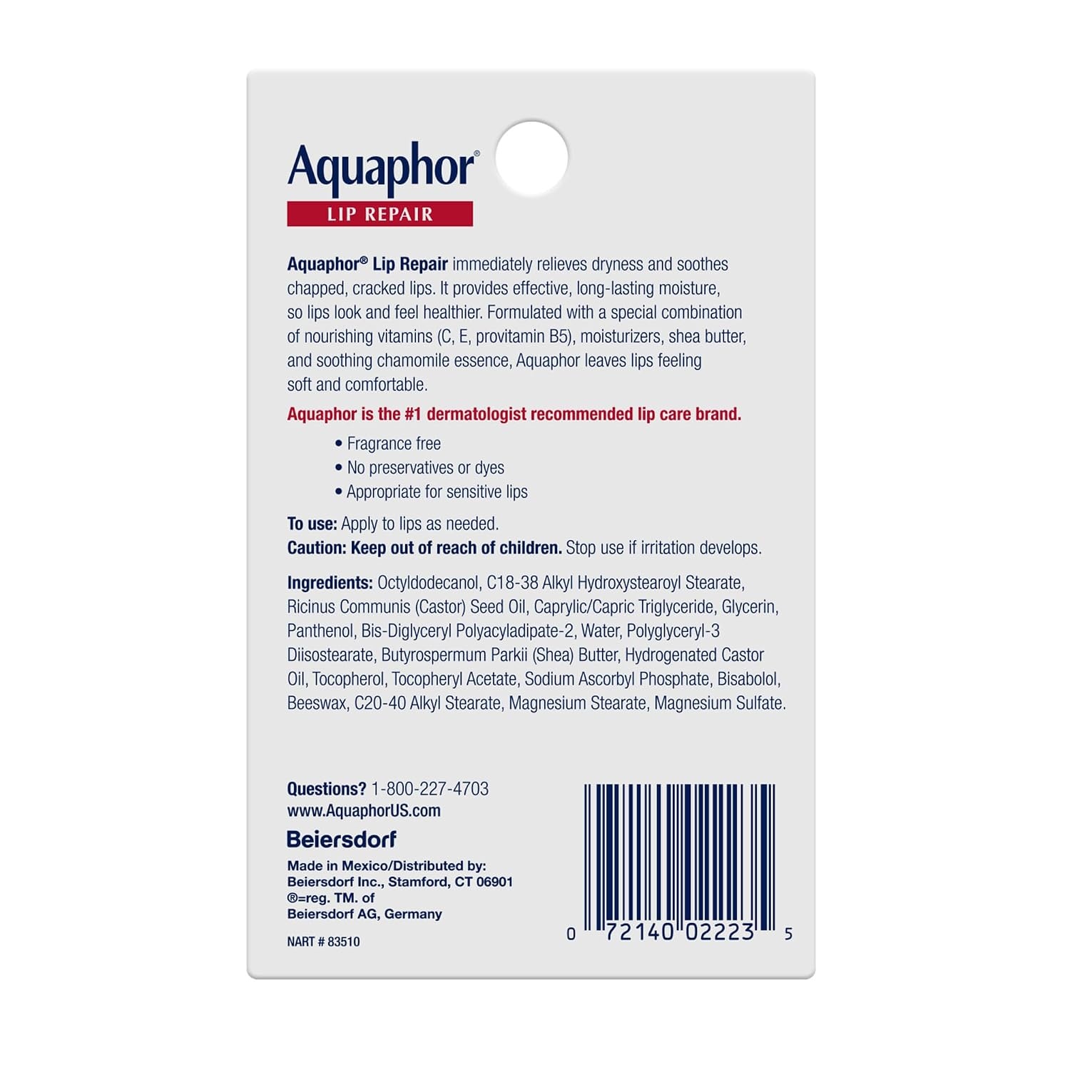image:imageAquaphor Lip Repair Ointment Value Pack 2 x 035 FL OZ035 Fl Oz Pack of 2