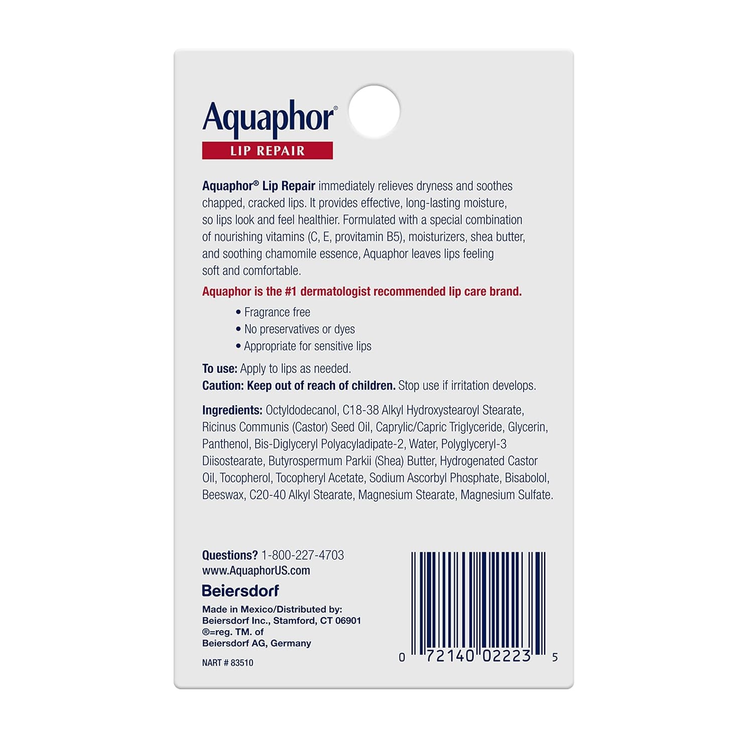 image:imageAquaphor Lip Repair Ointment Value Pack 2 x 035 FL OZ035 Fl Oz Pack of 2