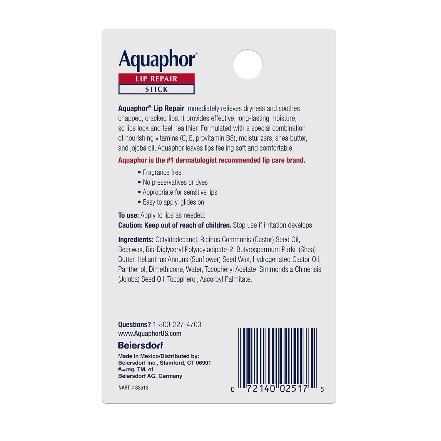 image:imageAquaphor Lip Repair Stick Moisturizing Lip Balm Pack Relieves Dryness 017 Oz Stick Pack of 2017 Ounce Pack of 2