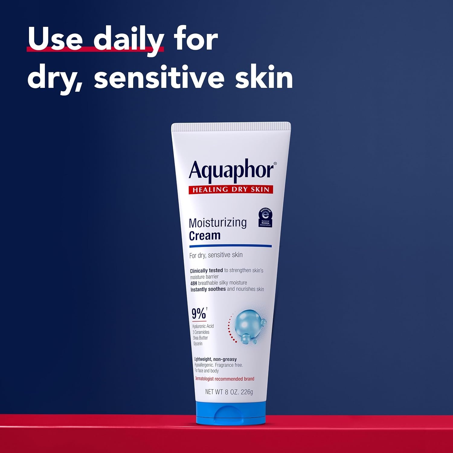 image:imageAquaphor Moisturizing Face and Body Cream with Hyaluronic Acid 8 OZ8 Fl Oz Pack of 1