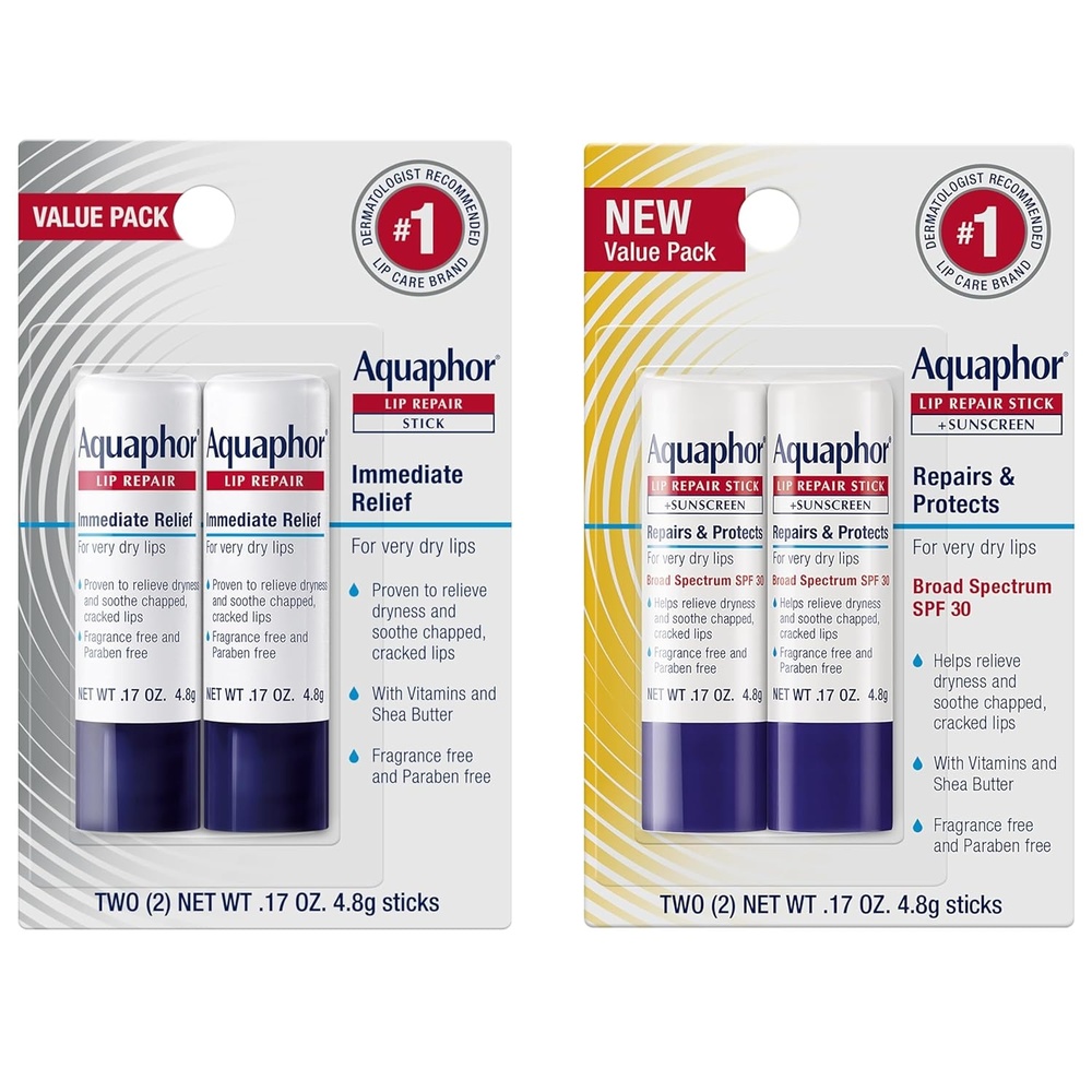 image:imageAquaphor Lip Repair and Protect Ointment SPF 30 Multipack 4 x 017 OZ017 Fl Oz Stick 2 Packs of 2
