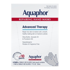 Aquaphor Advanced Therapy Repairing Hand Masks, 6 Masks x 0.7 FL OZ(1 Count (Pack of 6))