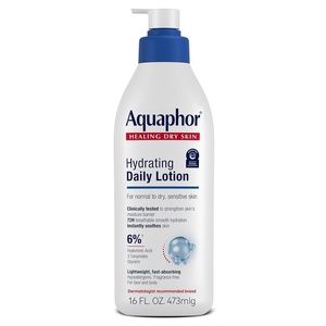Aquaphor Daily Hydrating Face and Body Lotion, Hyaluronic Acid, 16 FL OZ(16 Fl Oz (Pack of 1))