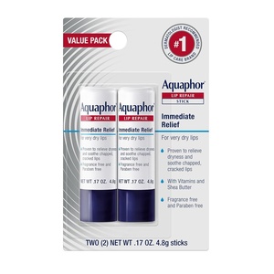 Aquaphor Lip Repair Stick, Moisturizing Lip Balm Pack, Relieves Dryness, 0.17 Oz Stick, Pack of 2(0.17 Ounce (Pack of 2))