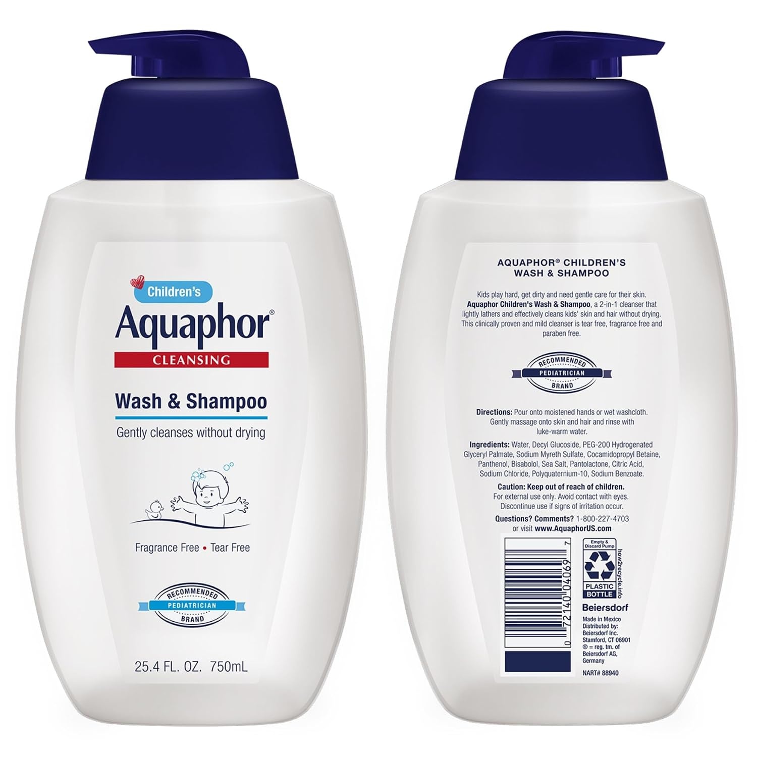image:imageAquaphor Childrens Body Wash and Shampoo Fragrance Free Tear Free Shampoo and Body Wash for Kids From PediatricianRecommended Brand 254 Fl Oz Pump Bottle254 Fl Oz Pack of 1
