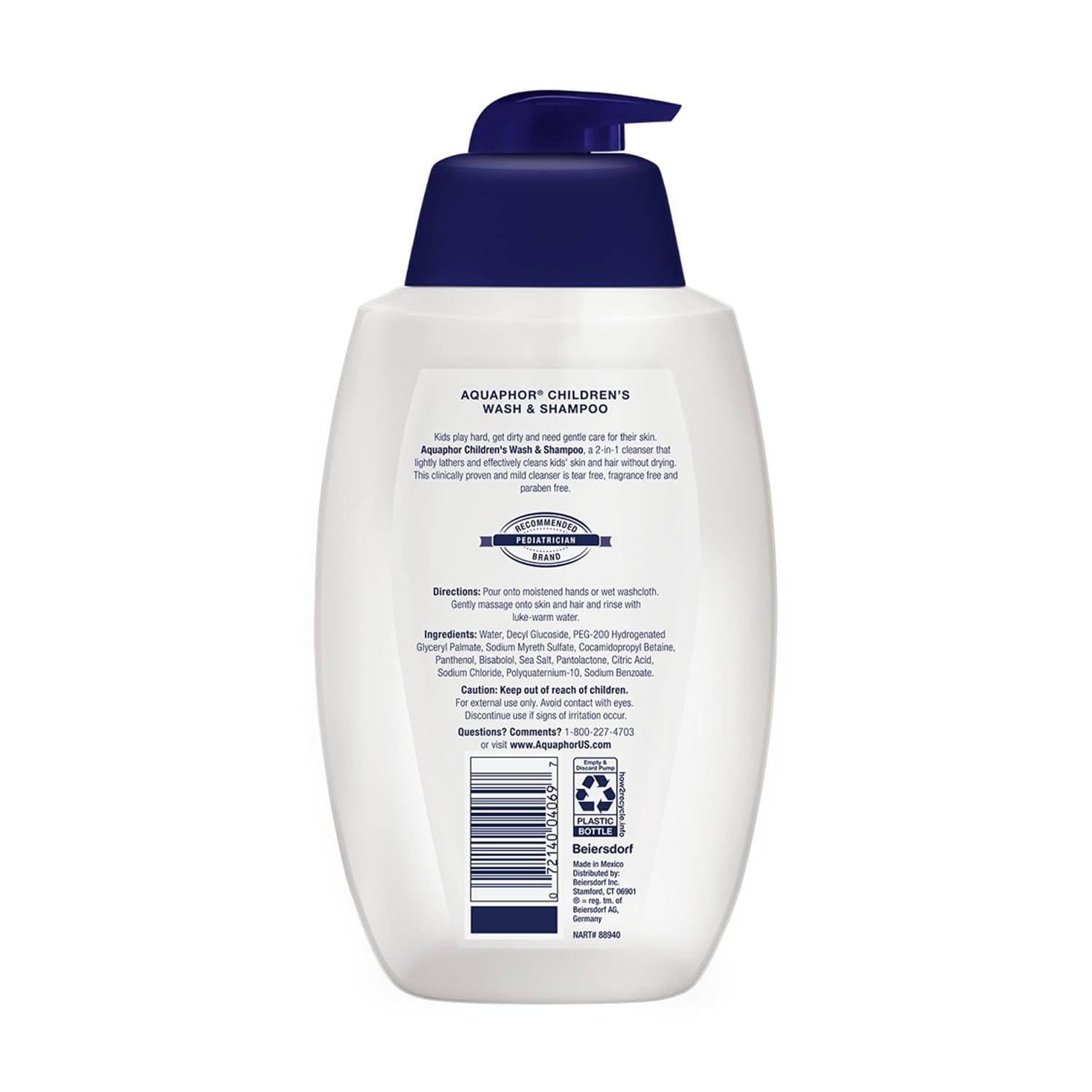 image:imageAquaphor Childrens Body Wash and Shampoo Fragrance Free Tear Free Shampoo and Body Wash for Kids From PediatricianRecommended Brand 254 Fl Oz Pump Bottle254 Fl Oz Pack of 1