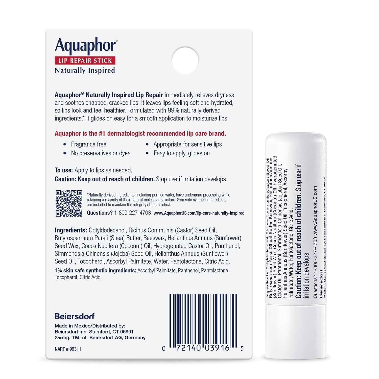 image:imageAquaphor Naturally Inspired Lip Repair Stick with Coconut Oil 017 OZCoconut Oil