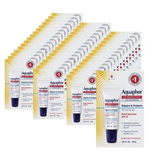 Aquaphor Lip Repair and Protect Ointment, SPF 30, Multipack, 48 x 0.35 OZ(0.35 Ounce Tube (Pack of 48))