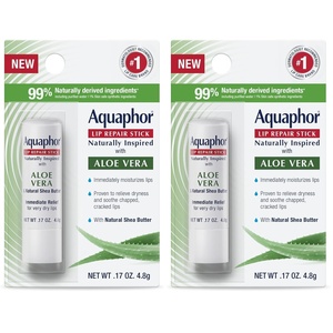 Aquaphor Naturally Inspired Lip Repair Stick with Aloe Vera, 0.17 OZ(0.17 Ounce (Pack of 2))