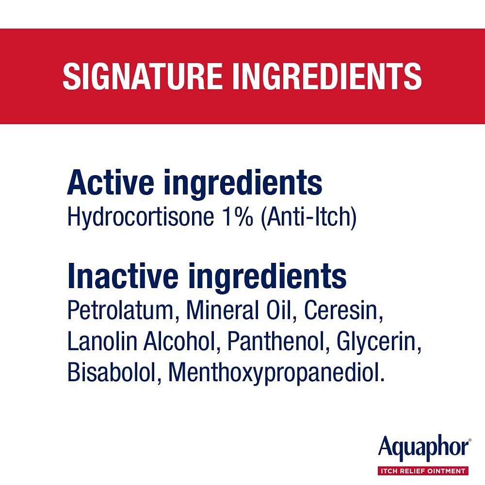 image:imageAquaphor Itch Relief Ointment 1 Hydrocortisone Anti Itch Skin Ointment 1 Oz Tube 2 Pack