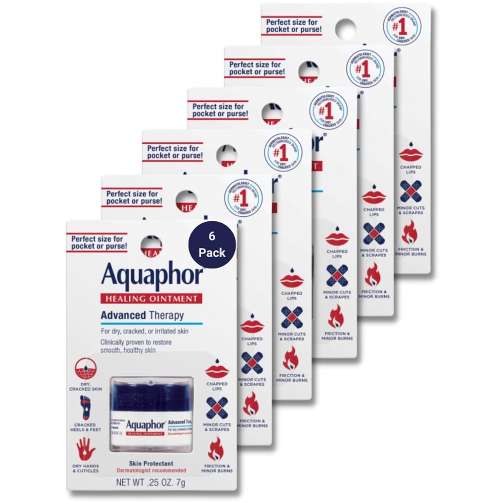 image:imageAquaphor Healing Ointment Advanced Therapy Skin Protectant Dry Skin Body Moisturizer 025 Oz Jar Pack of 6