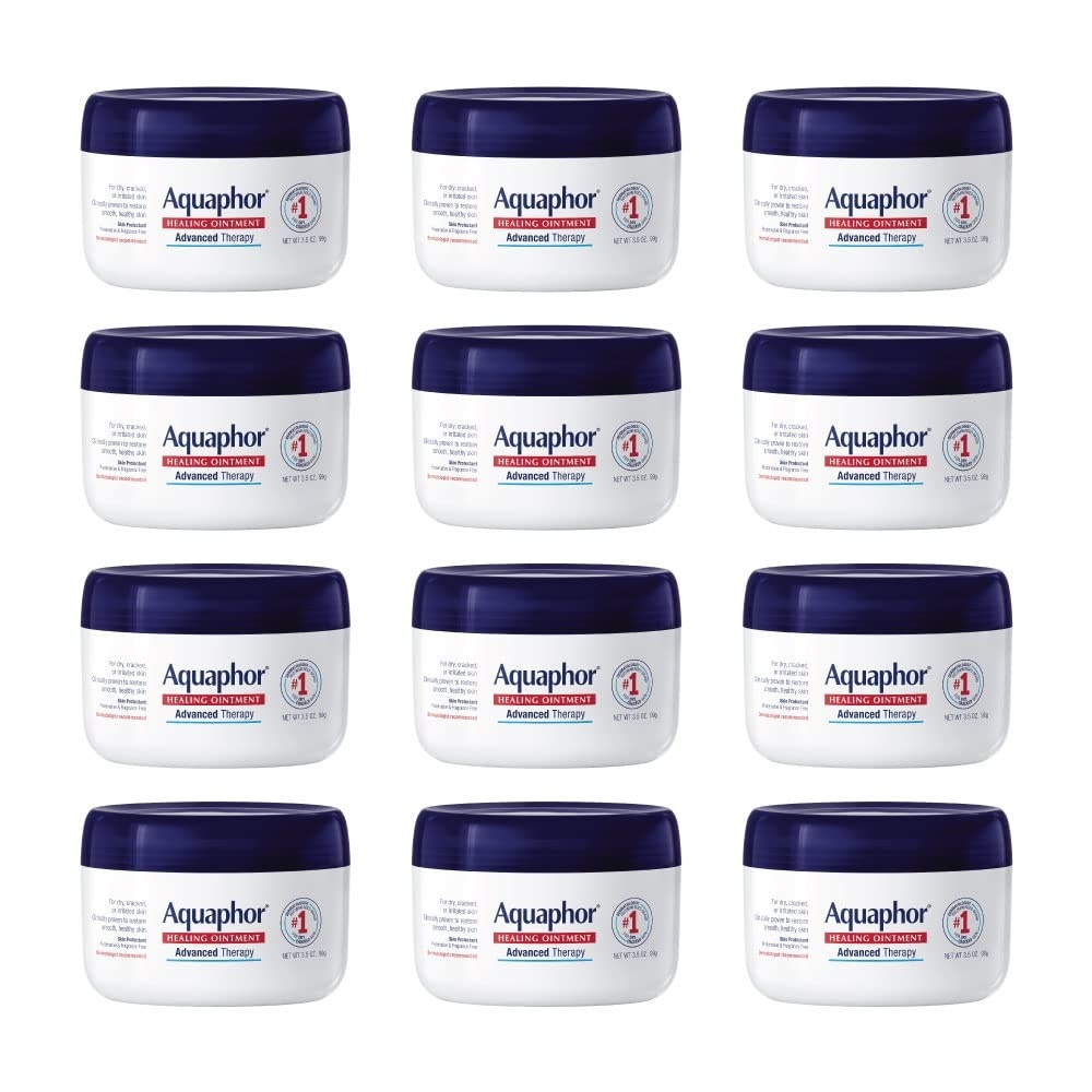 image:imageAquaphor Healing Ointment Advanced Therapy Skin Protectant Dry Skin Body Moisturizer 35 Oz Jar Pack of 12