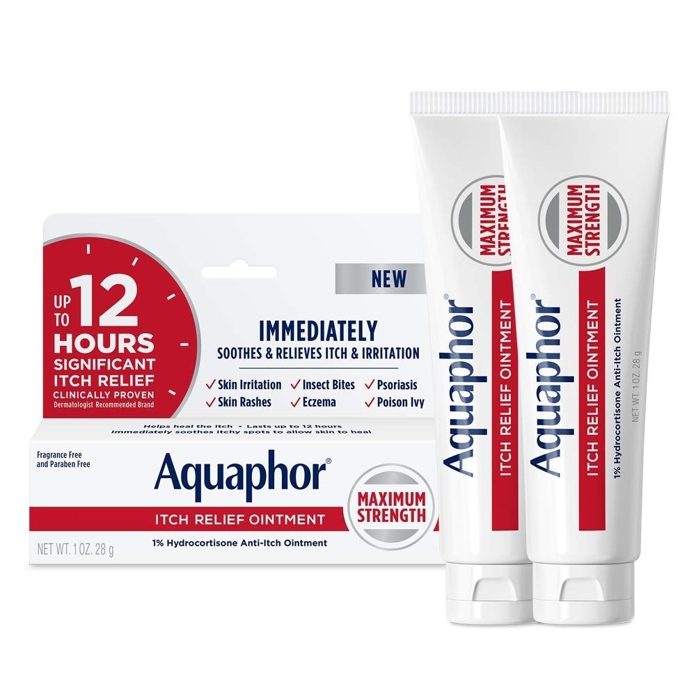 image:imageAquaphor Itch Relief Ointment 1 Hydrocortisone Anti Itch Skin Ointment 1 Oz Tube 2 Pack